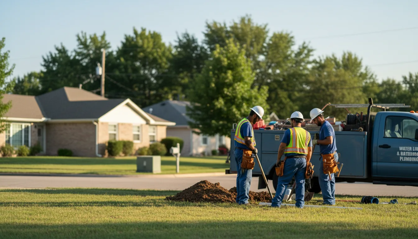 Residential water line and bathroom plumbing service in Bernie, MO